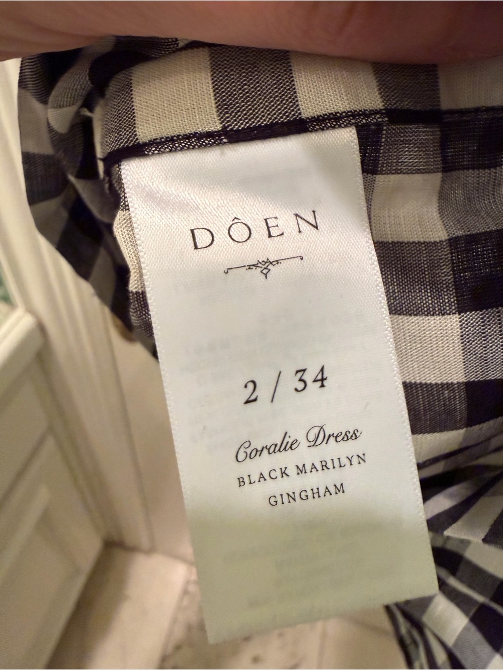 NEW Doen Black and White Coralie Gingham Mini Shift Dress Size 2 - Picture 10 of 12